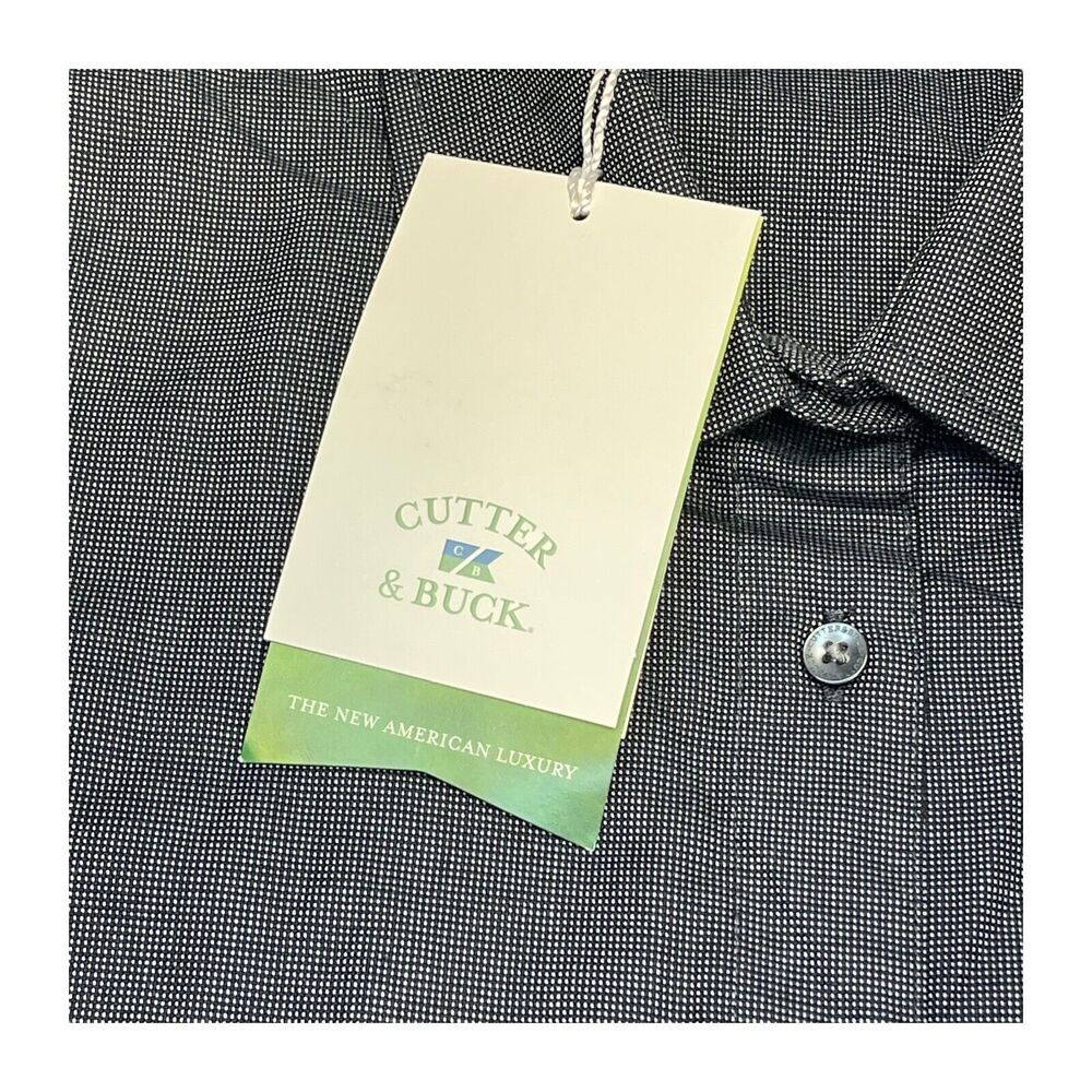 Cutter & Buck Shirt Men's 2XL Blue Polka Dot Long Sleeve Classic Fit Button-Up - Picture 5 of 9